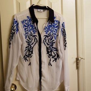 Sheer Embroidered Blouse